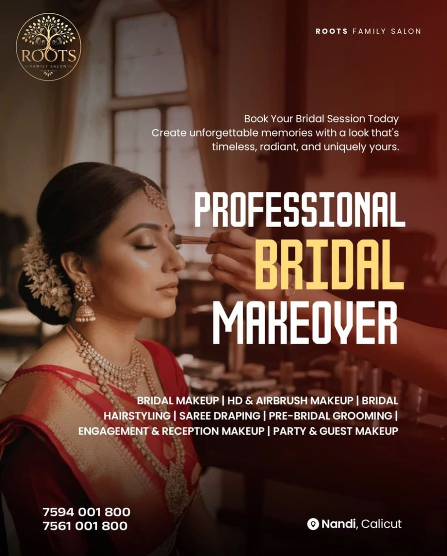 Roots Family Salon — bridal makeover promotion